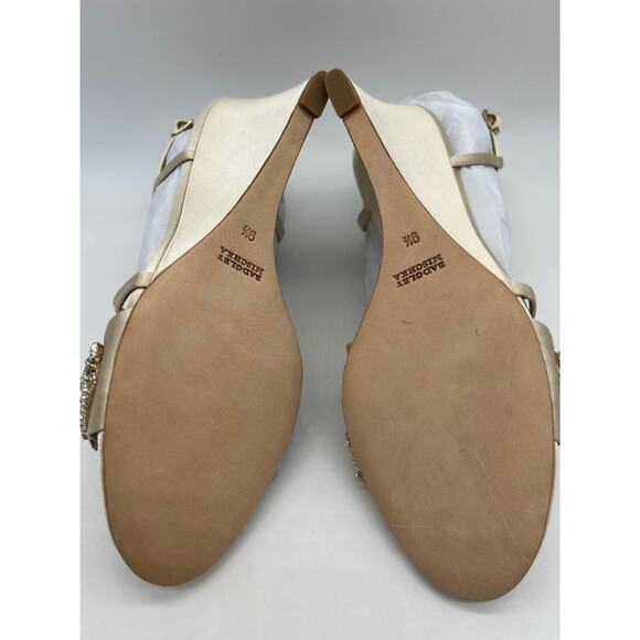 Badgley Mischka Women's Clarisa Embellished Wedge Sandal Ivory MP5243 Size 9.5 - Picture 3 of 12